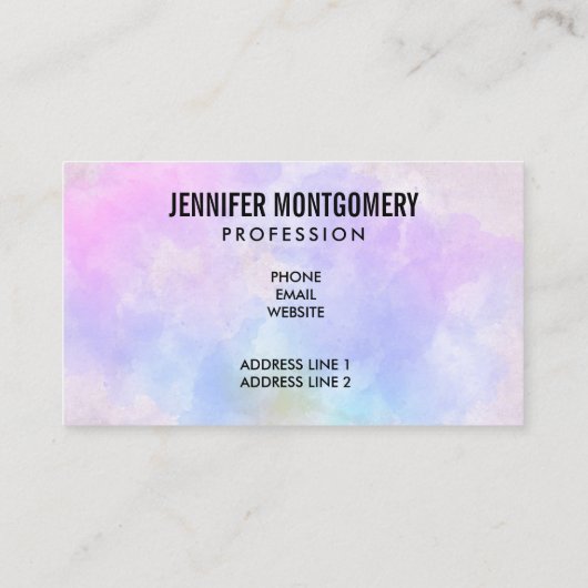 紫スタイリッシュピンク青抽象芸術水色 名刺 (裏面)