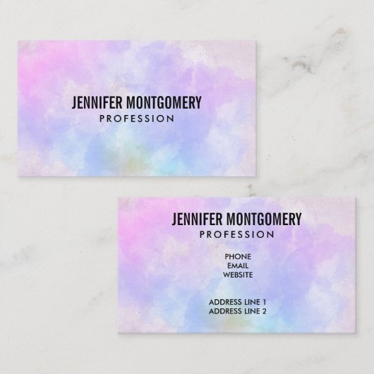 紫スタイリッシュピンク青抽象芸術水色 名刺 (正面/裏面)