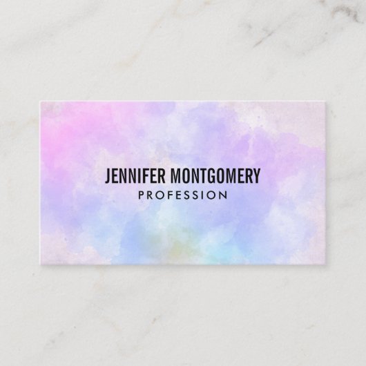 紫スタイリッシュピンク青抽象芸術水色 名刺 (正面)