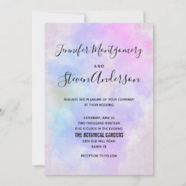 紫スタイリッシュピンク青抽象芸術水色 招待状