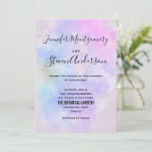 紫スタイリッシュピンク青抽象芸術水色 招待状 (スタンド正面)