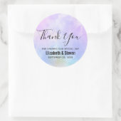 紫スタイリッシュピンク青結婚水色感謝していの ラウンドシール (バッグ)