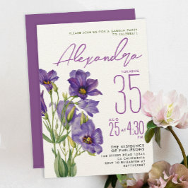 紫スタイリッシュフェミニン紫花植物学 招待状