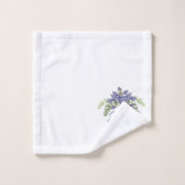 紫スタイリッシュフローラうさぎ水の色かわいいバニー バスタオルセット (ウォッシュタオル)