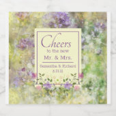 紫スタイリッシュフローラ スパークリングワインラベル (シングルラベル)