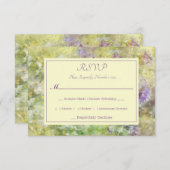 紫スタイリッシュフローラ 出欠カード (正面/裏面)