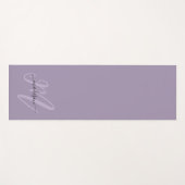 紫スタイリッシュボホ文字モノグラムと名前 ヨガマット (正面(横))