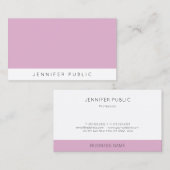 紫スタイリッシュモダン白エレガントテンプレート 名刺 (正面/裏面)