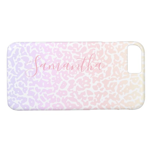 紫スタイリッシュモダン白パーソナライズされた模様 Case-Mate iPhoneケース (裏面(横))