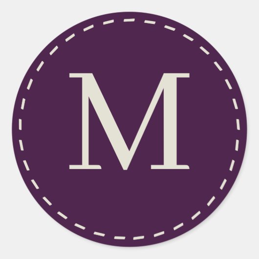 紫スタイリッシュモノグラムの ラウンドシール (正面)