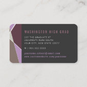 紫スタイリッシュ幾何学線モダン写真卒業 コーリングカード (裏面)