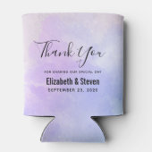 紫スタイリッシュ抽象芸術水の色結婚の 缶クーラー (裏面)