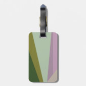 紫スタイリッシュ緑のジオメトパーソナライズされたリ名 ラゲッジタグ (裏面縦)