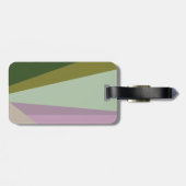 紫スタイリッシュ緑のジオメトパーソナライズされたリ名 ラゲッジタグ (裏面横)