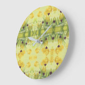 紫スタイリッシュ色のハート ラージ壁時計 (傾斜)