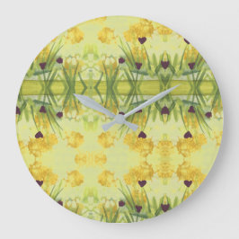 紫スタイリッシュ色のハート ラージ壁時計