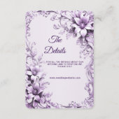 紫スタイリッシュ花詳細エンクロージャカード エンクロージャーカード (正面)