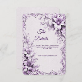 紫スタイリッシュ花詳細エンクロージャカード エンクロージャーカード