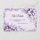 紫スタイリッシュ花詳細エンクロージャカード エンクロージャーカード (正面)