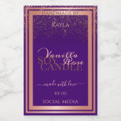 紫スタイリッシュ製品包装ラベルバラ金ゴールド フードラベル (シングルラベル)