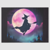 紫スタイリッシュ飛んでいるの空の魔女 薄葉紙 (正面)