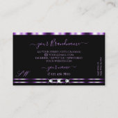 紫スタイリッシュ黒ダイヤきらめくズモノグラム 名刺 (裏面)
