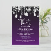 紫スタイリッシュ30歳の誕生日パーティー 招待状 (スタンド正面)