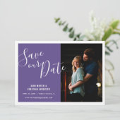 紫スタイリッシュ |写真の日付の保存 セーブザデート (スタンド正面)