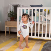 紫ステンドグラス曼荼羅ベビーTシャツ ベビーボディスーツ