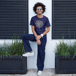 紫ステンドグラス曼荼羅 Tシャツ