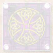 紫ステンドグラス・コースターケルト結び目模様 ガラスコースター (裏面)