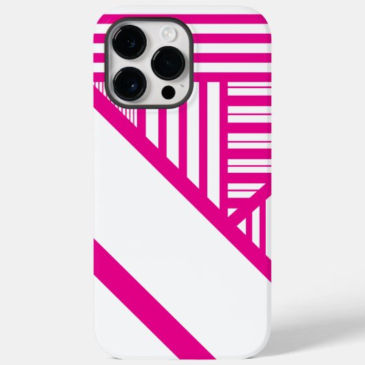 紫ストライプと白の三角形 Case-Mate iPhoneケース (裏面)