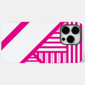 紫ストライプと白の三角形 Case-Mate iPhoneケース (裏面 (横))