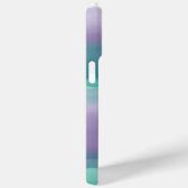 紫ストライプのとティール（緑がかった色）の水の色名前をカスタムする Case-Mate iPhoneケース (裏面 / 右)