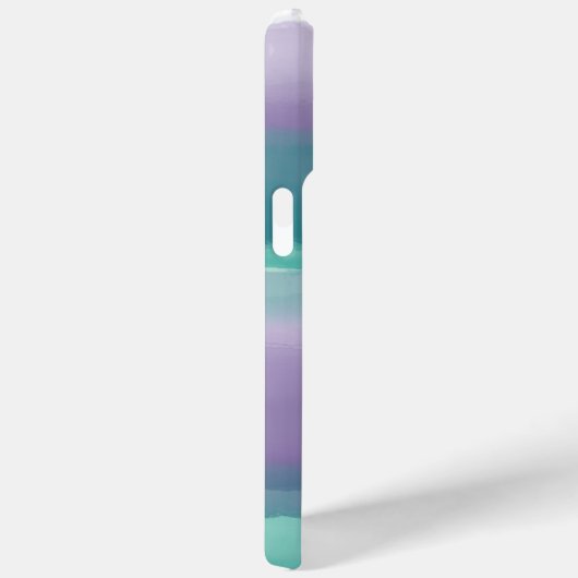 紫ストライプのとティール(緑がかった色)の水の色名前をカスタムする Case-Mate iPhoneケース (裏面 / 右)