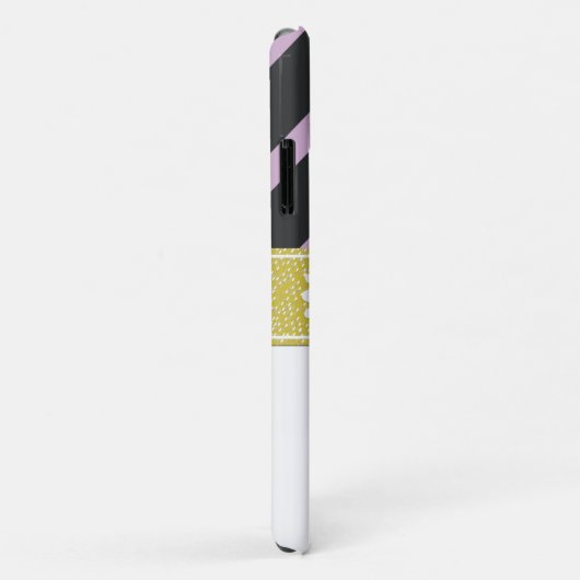 紫ストライプのストライプの文字、模様、線、モノグラム Case-Mate iPhoneケース (裏面/右)