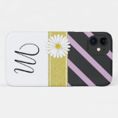 紫ストライプのストライプの文字、模様、線、モノグラム Case-Mate iPhoneケース (裏面(横))