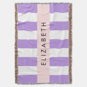 紫ストライプのストライプの、模様、線、名前 スローブランケット (正面縦)
