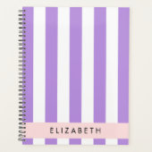 紫ストライプのストライプの、模様、線、名前 プランナー手帳 (正面)