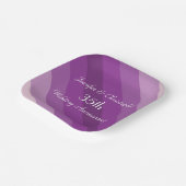 紫ストライプのプレート35結婚周年 ペーパープレート (傾斜あり)
