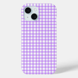 紫ストライプの柄かわいい iPhone 15ケース