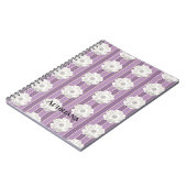 紫ストライプの真珠の花 ノートブック (左側)