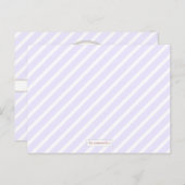 紫ストライプの赤ちゃんシャワーアドバイス アドバイスカード (正面/裏面)