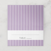 紫ストライプの、線、パタストライプのーン結婚、 プレイスカード (外部開封)
