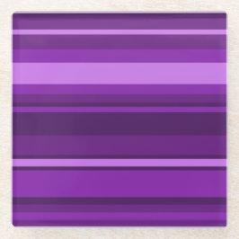 紫ストライプ色 ガラスコースター