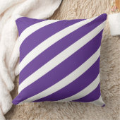 紫ストライプ色 クッション (ブランケット)