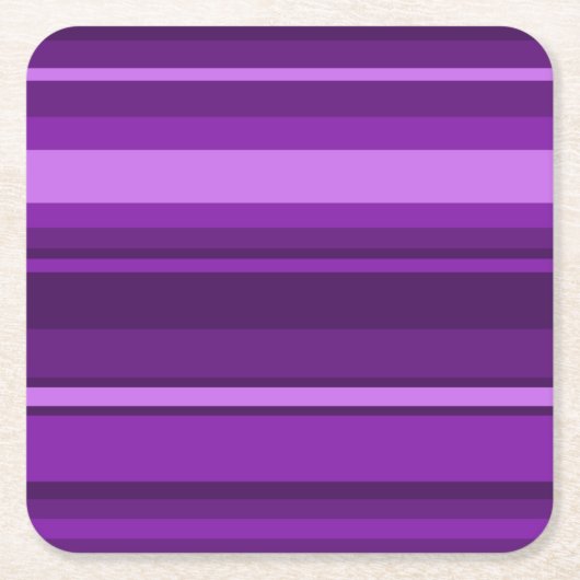 紫ストライプ色 スクエアペーパーコースター (正面)