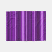 紫ストライプ色 フリースブランケット (正面(横))