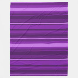 紫ストライプ色 フリースブランケット