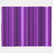 紫ストライプ色 フリースブランケット (正面(横))